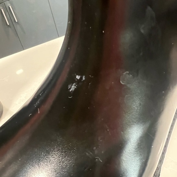 Coach black and floral rain boots. - Picture 5 of 7